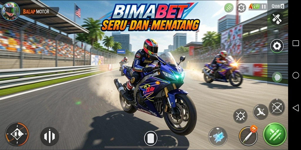 Gameplay seru dan menantang dalam balapan motor.