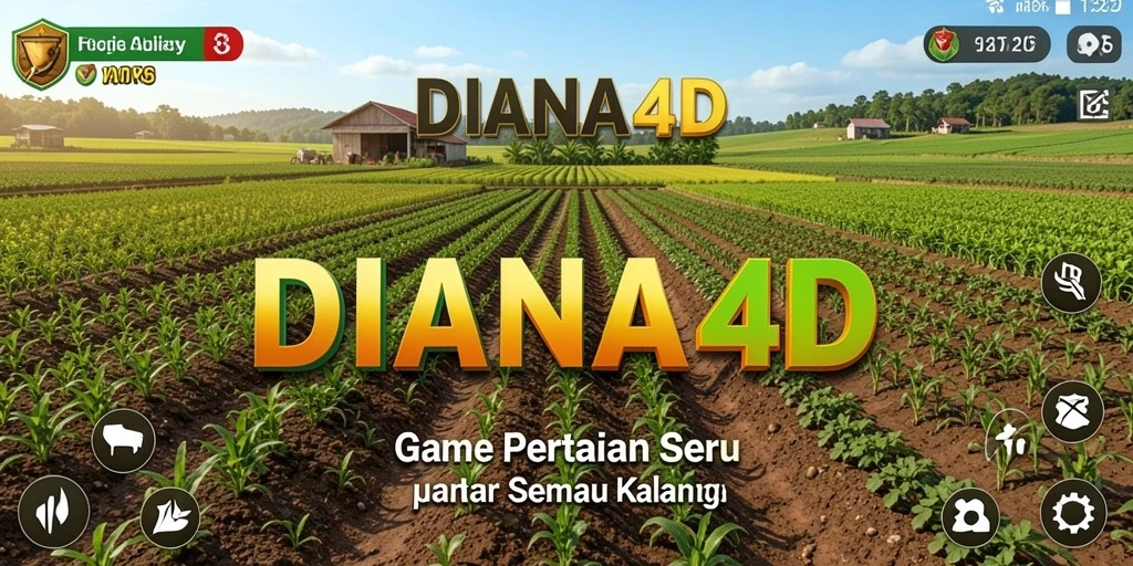 Tampilan gameplay DIANA4D yang menarik dengan aktivitas bertani.