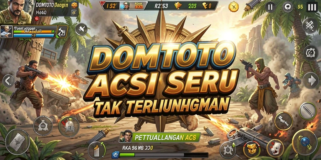 Tampilan dinamis aksi seru DOMTOTO dengan grafis menakjubkan.