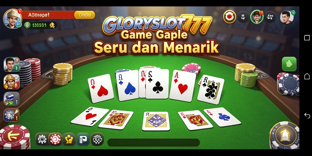 Screenshot gameplay GLORYSLOT777 menampilkan suasana seru permainan Gaple.