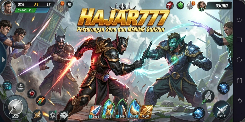 Menggambarkan momen aksi seru dalam gameplay HAJAR777.