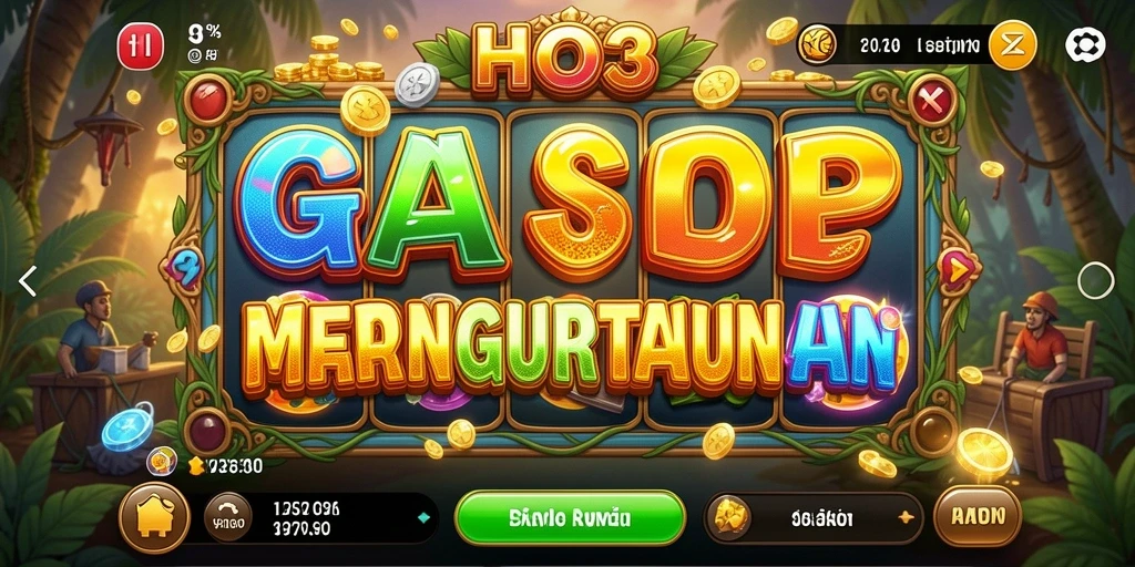 Screenshot gameplay HO3 menampilkan gulungan slot yang memikat.