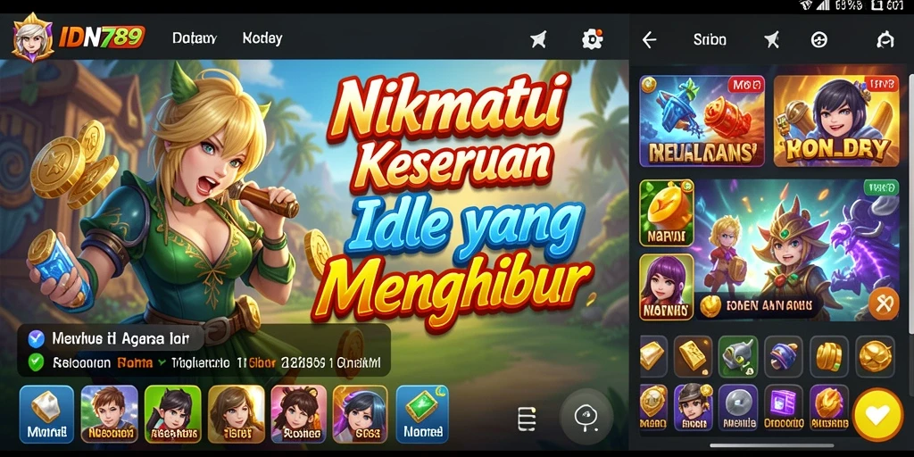 Tampilan gameplay IDN789 dengan karakter dan fitur pengelolaan yang menarik.