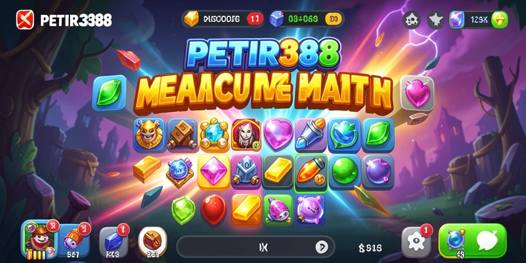 Screenshot gameplay PETIR388 dengan momen seru mencocokkan item.