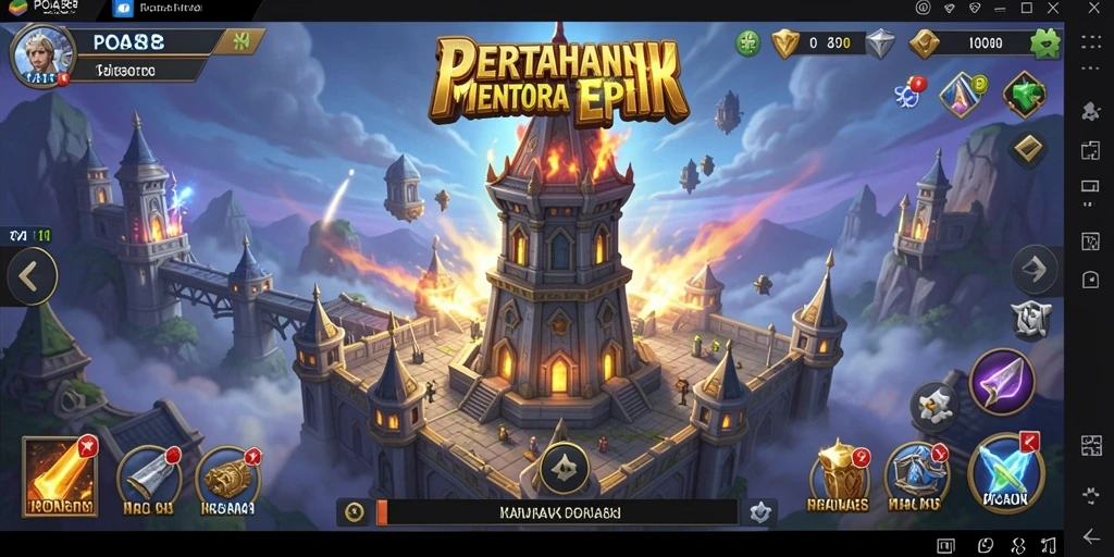 Screenshot gameplay <strong>POA88</strong> yang menunjukkan aksi menara pertahanan.