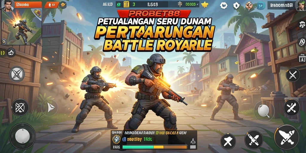 Gameplay aksi mendebarkan dalam Battle Royale di PROBET88.