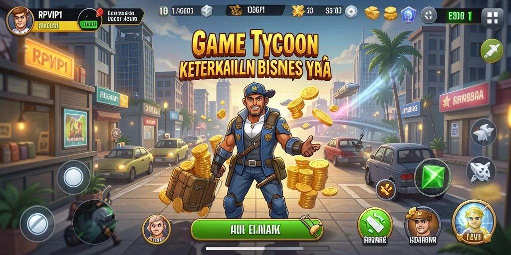 Screenshot RPVIP1 menampilkan gameplay Tycoon yang seru dan penuh strategi.
