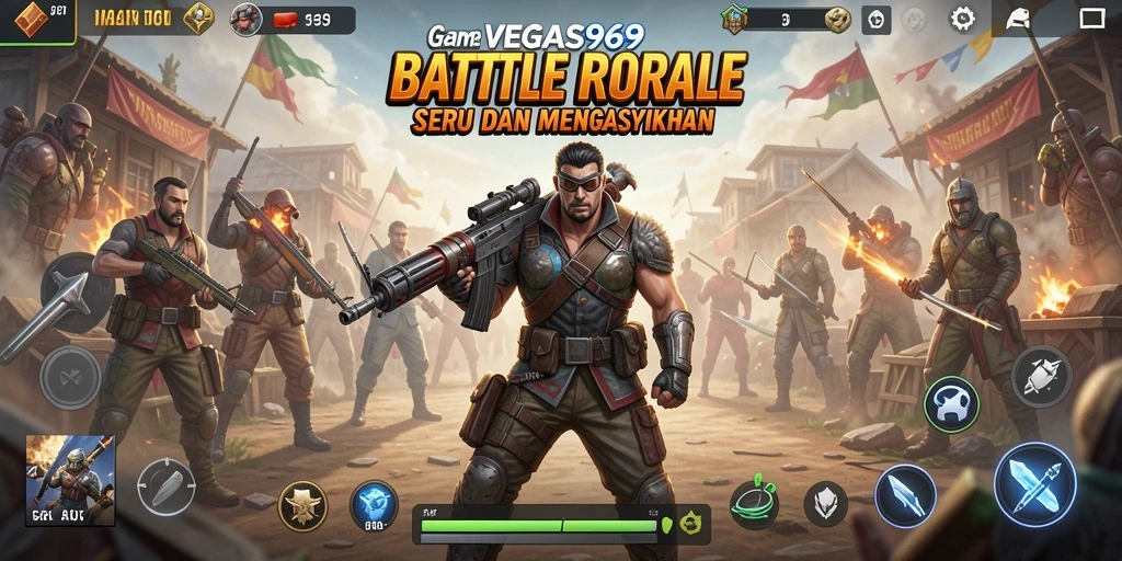 Tangkapan layar dari gameplay seru VEGAS969 di medan perang Battle Royale.