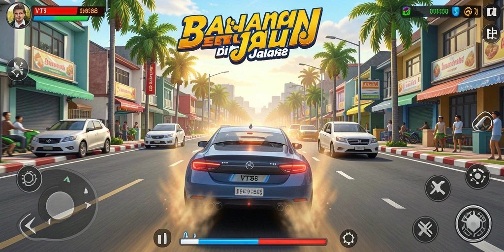 Tampilan gameplay balapan seru di VT38 dengan grafis memukau.