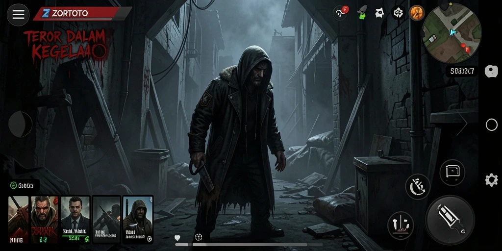 Screenshot ZORTOTO menampilkan momen ketegangan dalam permainan Horror.